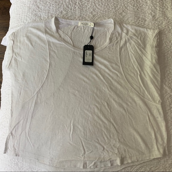 NWT rag & bone White Lottie Tee - Picture 3 of 6